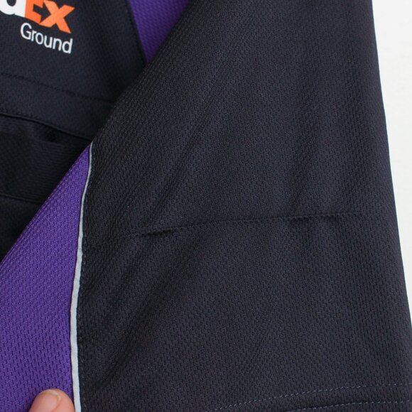 FedEx Employee Polo Mens Medium Black Purple - Picture 6 of 7